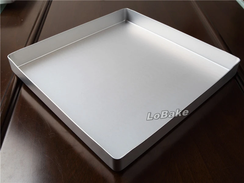 New arrivals 28cm width square shape plain anodizing aluminium cak pan pizza biscuit cookie baking pans for DIY bakery at home