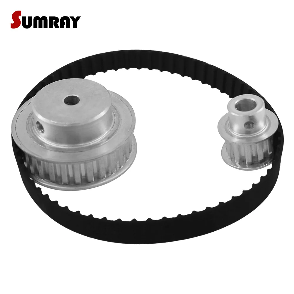 Reduction 1:3 Timing Belt Pulley Kit XL 10T 30T 100mm Center Distance Tooth Belt Pulley Set 120XL Rubber Belt for Laser Machine