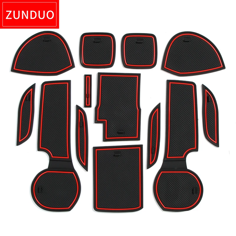 ZUNDUO Car Anti-Slip Gate Slot Cup Mat for SUZUKI SX4 S-Cross 2014 2015 2016 2017 2018 Maruti SX-4 SX 4 S Cross SCross Non-Slip