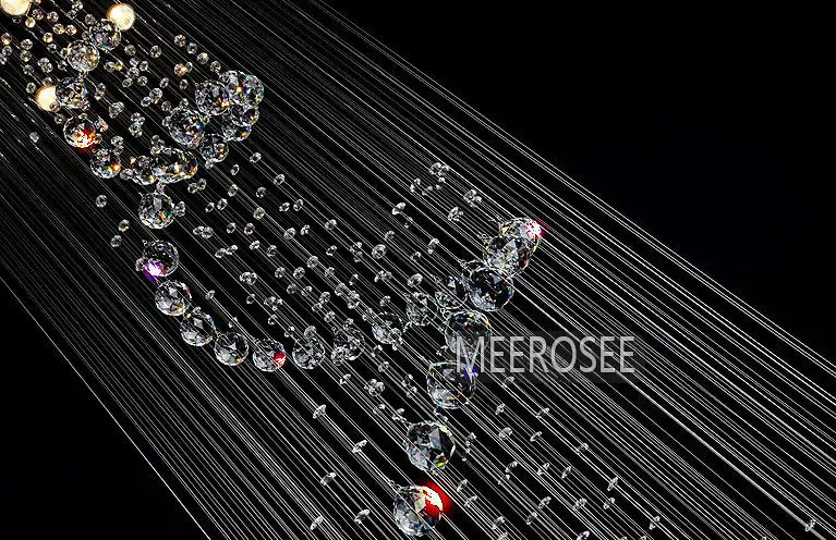 Lustre en cristal de longue taille luminaire lustre moderne de cristal lumière pour hall escalier escaliers foyer éclairage d'escalier en cristal