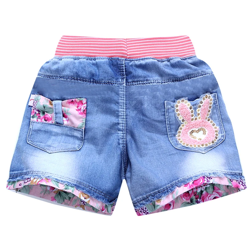 Pantalones cortos de mezclilla para niña, Shorts de princesa, ropa de flores, verano, 2024