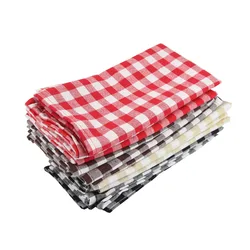 Set of 12 PCS 40x40cm Cotton Blended Plaid Checked Cloth Napkins Placemats Dining Table Tea Towels For Home & Events Use