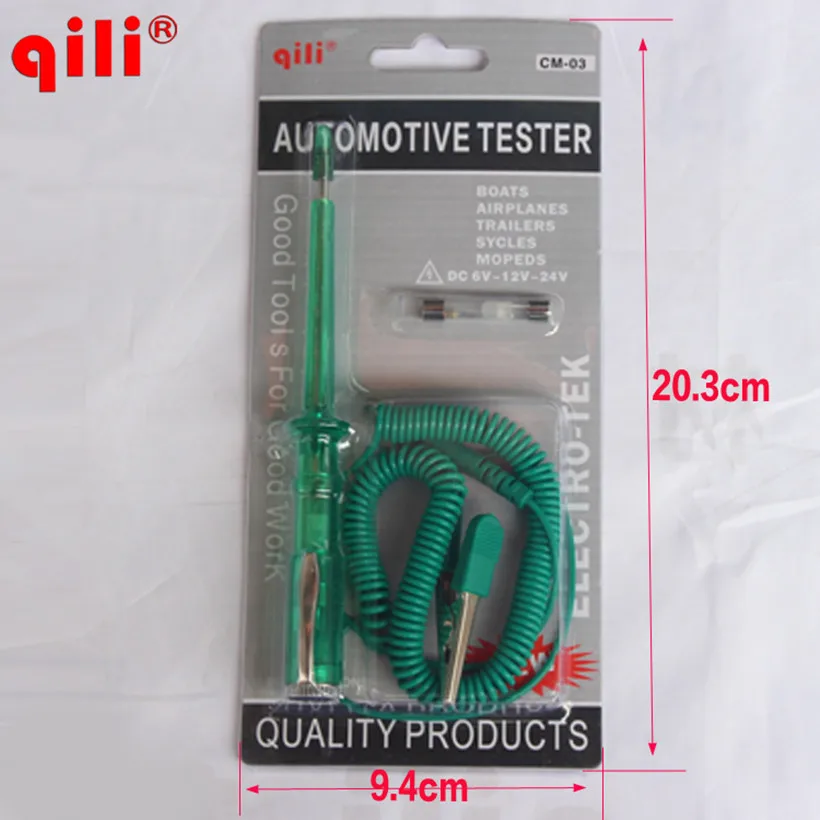 Qili CM-03A Green Color Electrical Test Tester Pen Spring Wire Professional Tool Voltage Test Pen