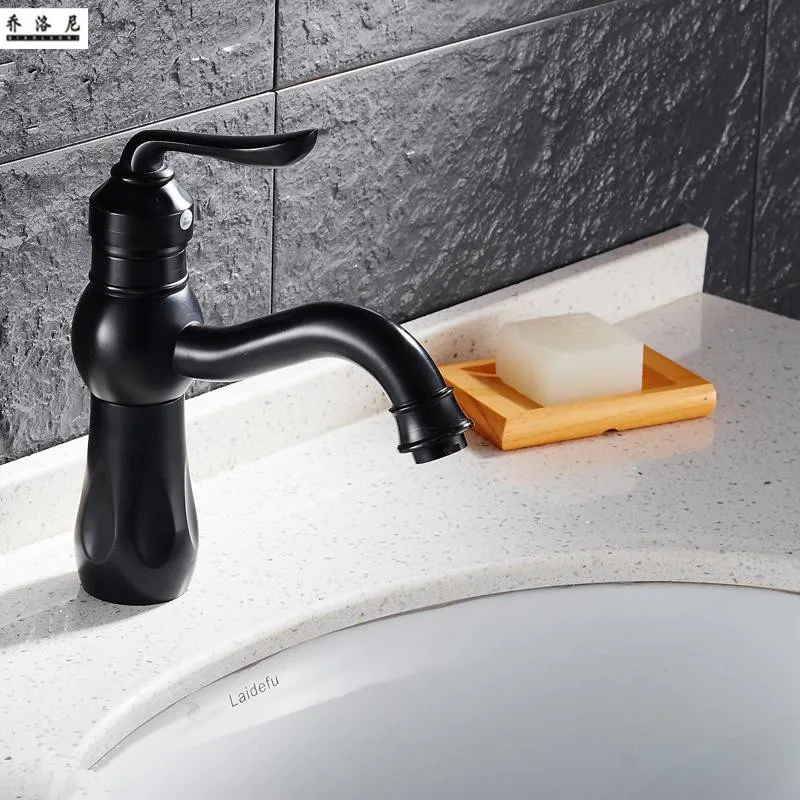 Copper European Black Bronze Basin Faucet Simple Under Counter Basin Lifting Basin Faucet Sitting Faucet