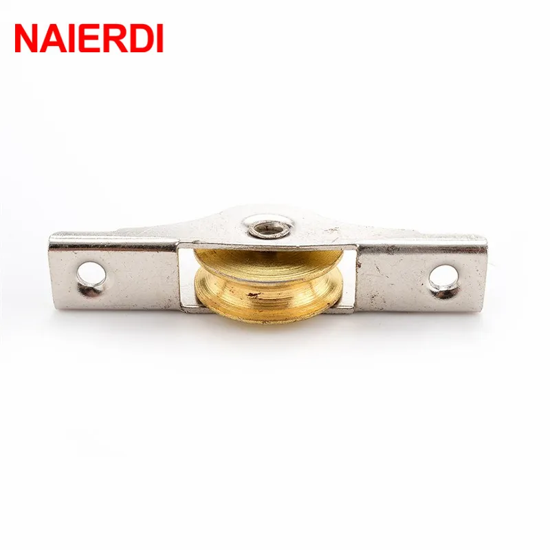 NAIERDI 2PCS Sliding Door Roller Cabinet Copper Caster Wheel Pulley For Wardrobe Window Furniture Hardware