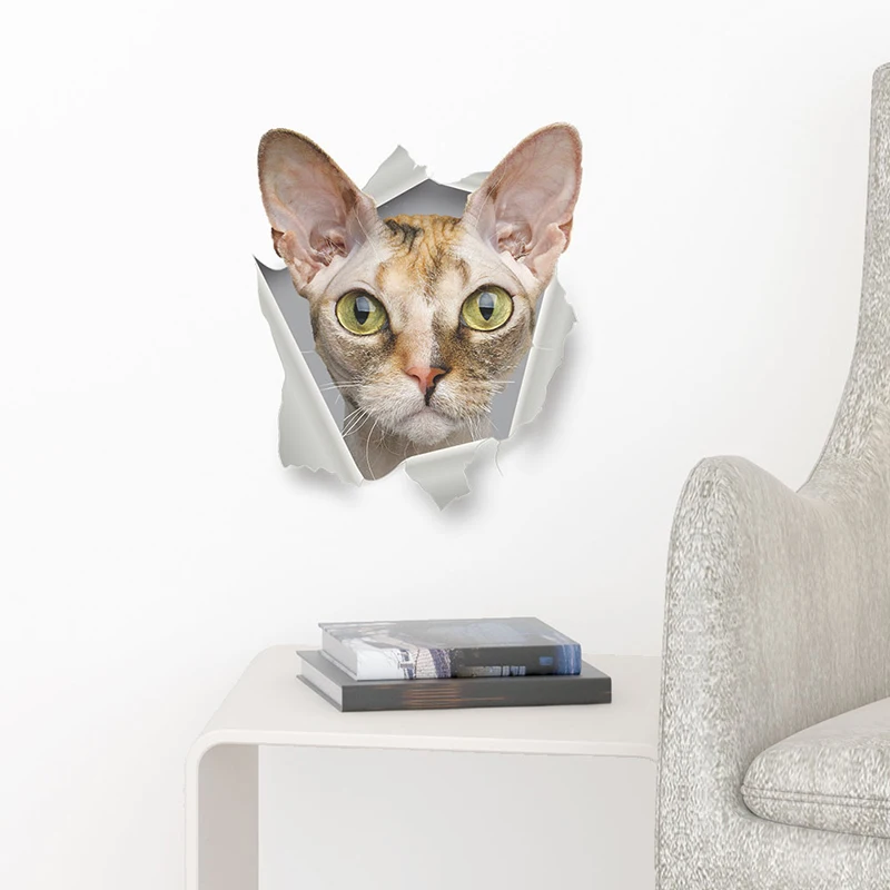 Cat Wall Sticker Toilet Seat Decal Washrom Remind refrigerator Decoration Animal Decals Art Sticker Wall Poster