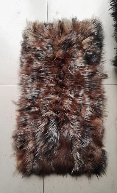 Low price complex pattern of  fox plate/ woven style of fox fur blanket