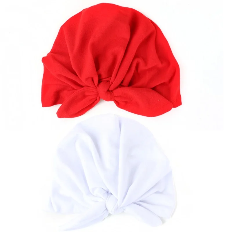 Bunny Baby Girl Caps Cotton Children Beanie Solid Knot Bucket India Hat Boys Snapbacks 1 2 3 4 5 6 Years Toddler Headwear Scarf