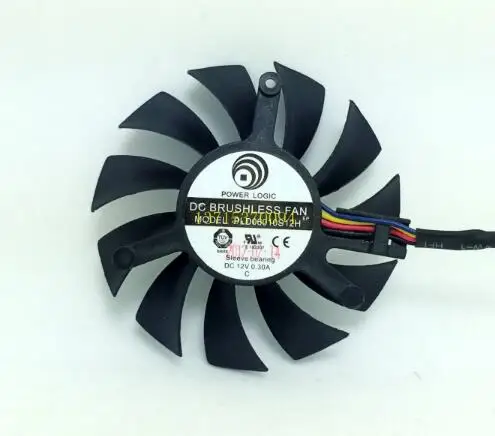 12V 0.30A 6CM 구멍 39MM 팬 직경 55MM PLD06010S12H 4 라인 온도 제어 PWM 디스플레이 카드 팬