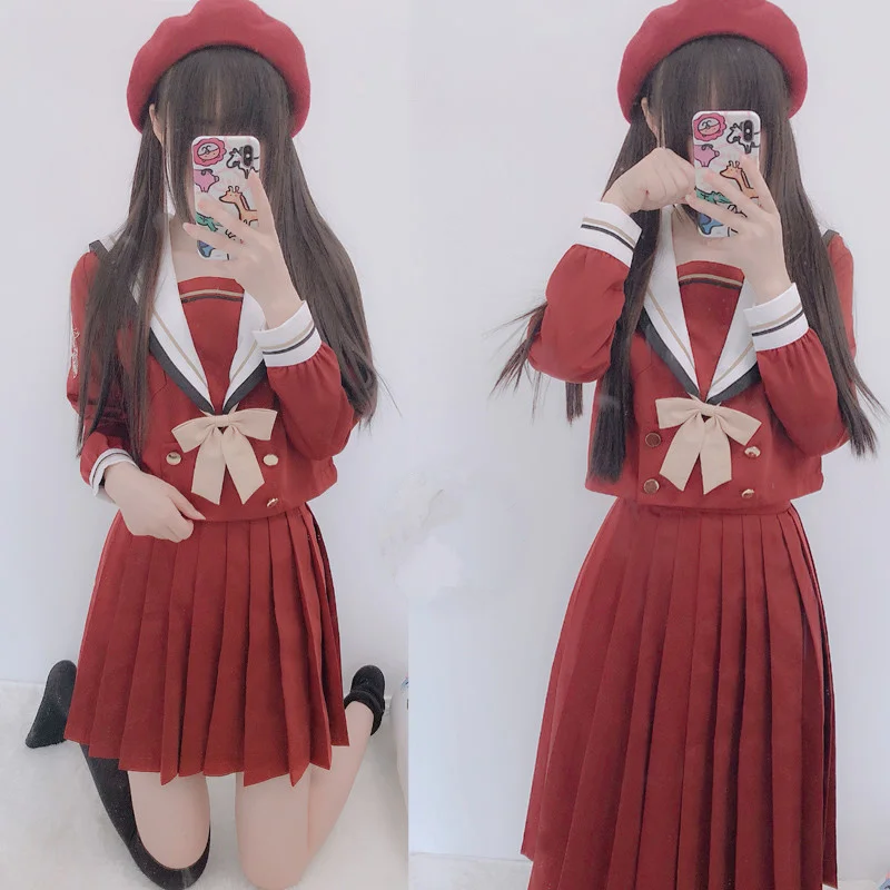 Traje de marinero de Japón y Corea del Sur para mujer, uniforme escolar japonés, anime COS