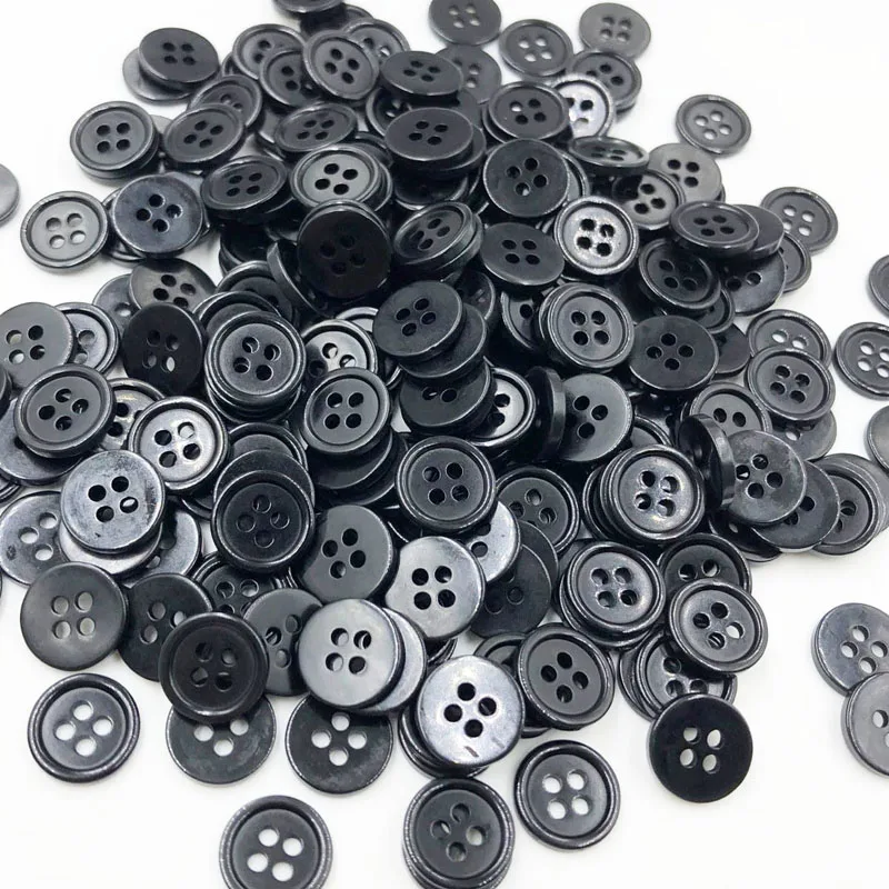 50/100pc 11mm Sewing Button DIY Crafts Plastic Button Black Color PT242