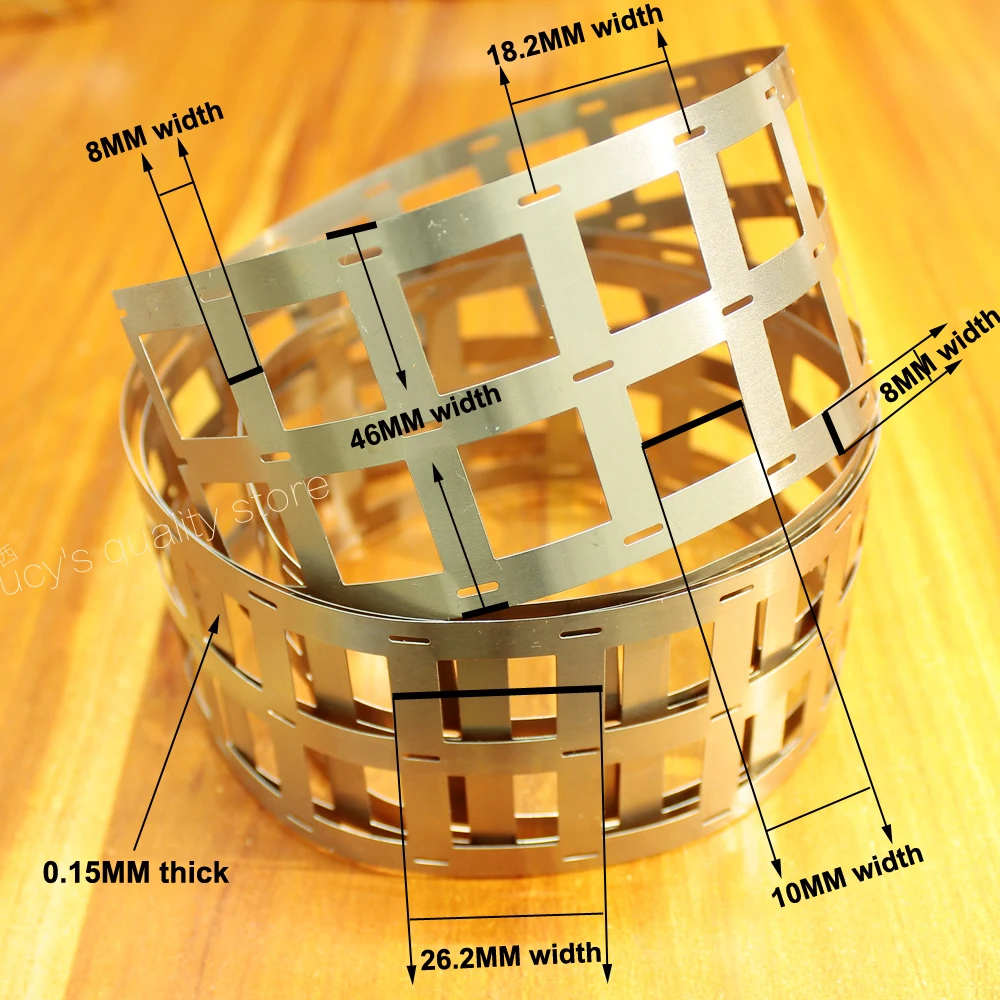 1 กิโลกรัม 18650 แบตเตอรี่พิเศษจุดเชื่อมเหล็กชุบนิกเกิลแผ่นนิกเกิลเข็มขัด 0.15 มิลลิเมตร * 46 มิลลิเมตรเจาะ 3 และ 10 string
