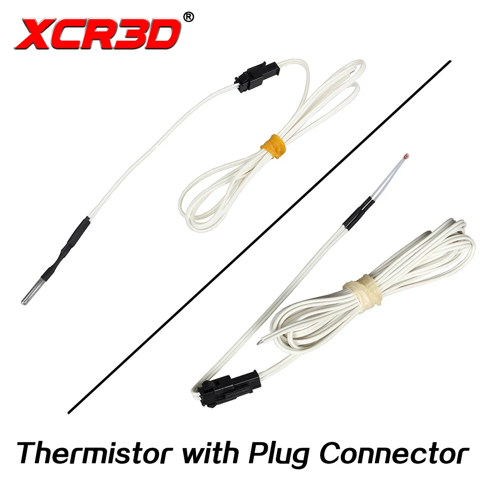 XCR3D 3D Printer Part 100k ohm B3950 NTC Thermistor Temperature Sensor HT-NTC100K 1 Meter 1.5m 2M Cable with Plug Connector