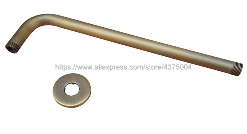 Antique Brass Round 8 Inch Rainfall Shower Head & Extension Pipe Wall Arm Shower Arm Bathroom Accessory (Standard 1/2\