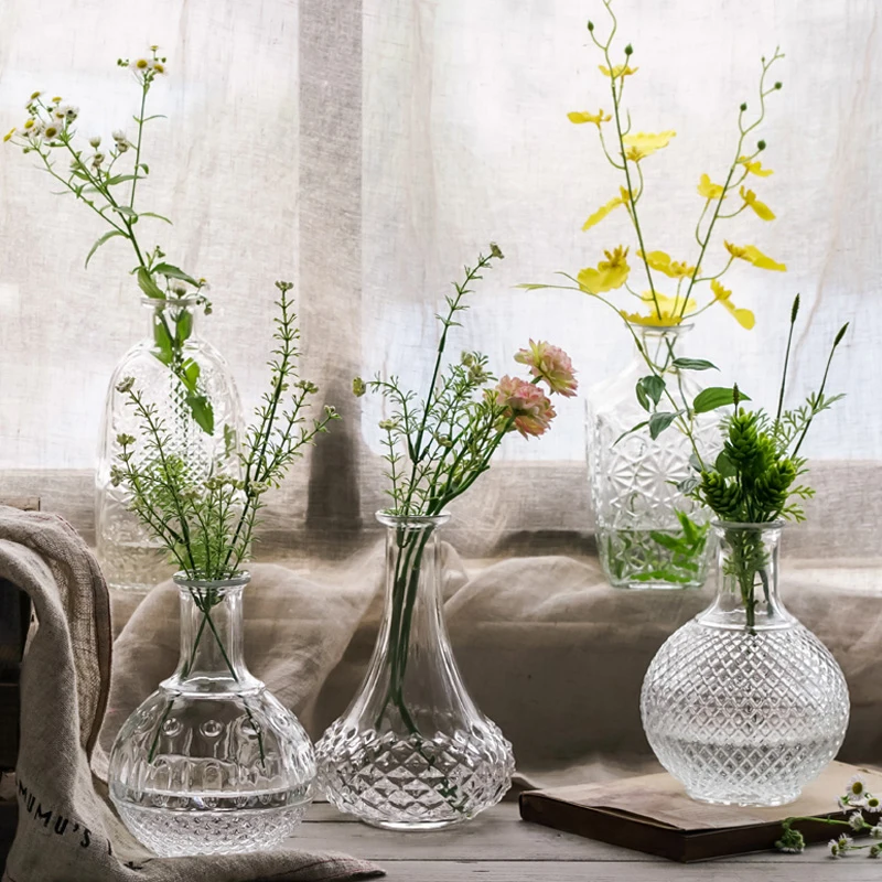 

Simple Transparent Glass Small Vase Nordic Decoration Living Room Flower Home Vases For Flowers Aromatherapy Bottle