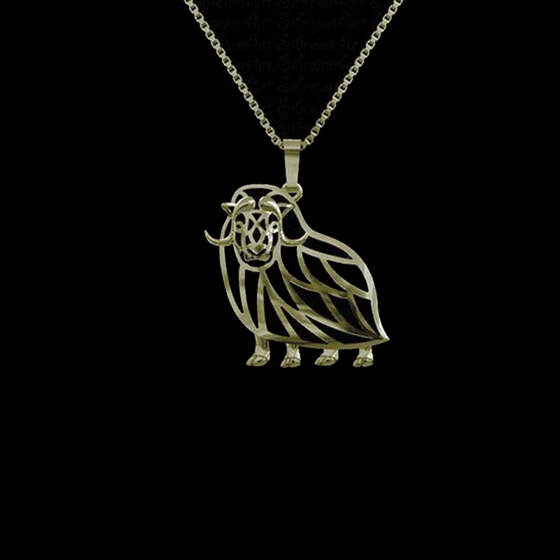 Musk Ox - Alaska wildlife jewelry Silver gold pendant and necklace