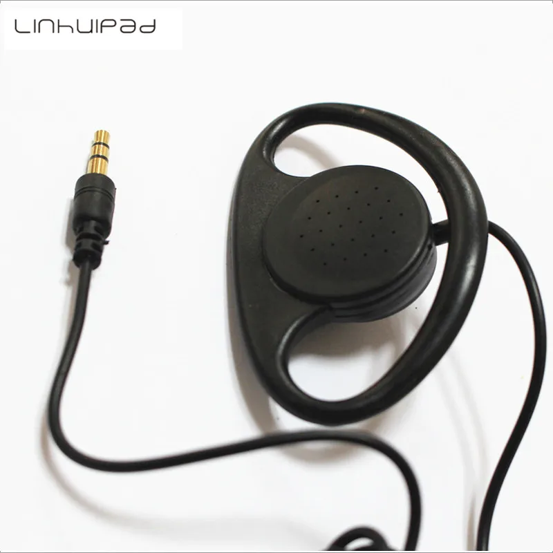 Linhuipad 500Pcs Soft Hook Earphone 1-bud Stereo Earpiece D shape earphones for Tour Guide System ,Metting ,Two way radio