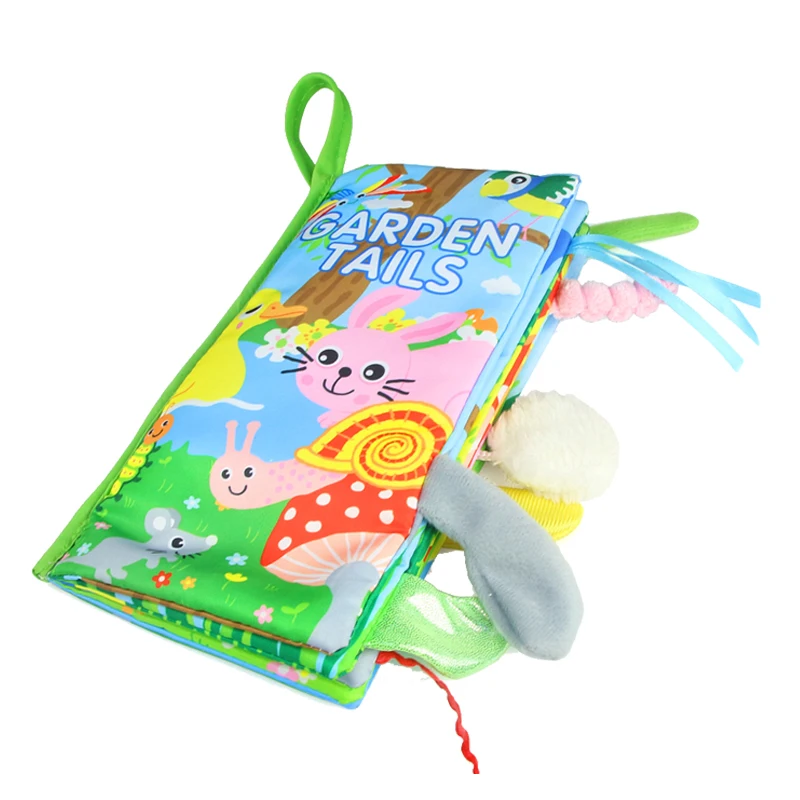 Kids New Toy Educational Cloth Books with Animal Tail 3d Cloth Book Kids Unfolding Book Funny Garden Tails Stereo Soft Book