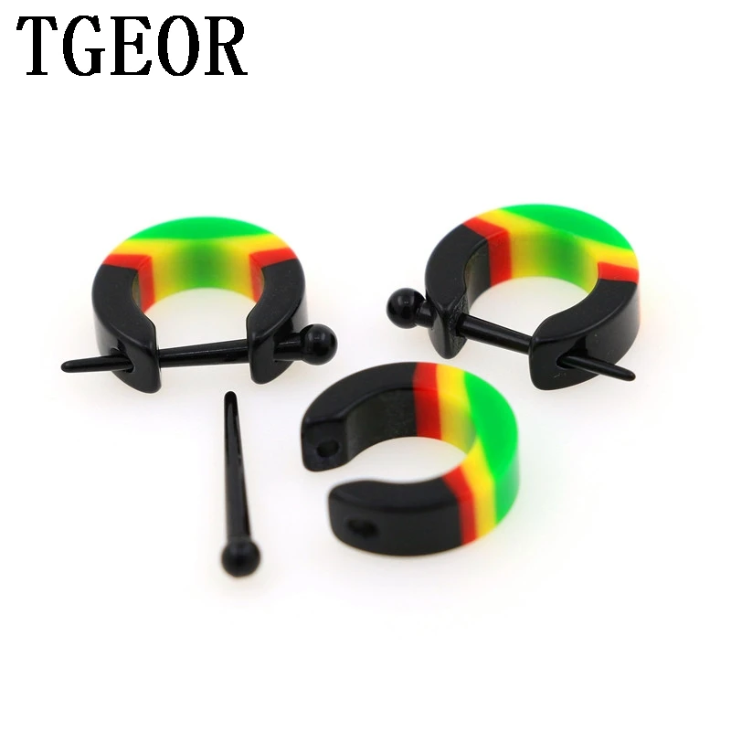 Hot fashion jewelry new arrival 20pcs acrylic dangle rasta reggae color Small hoop Backing Earring Free shipping