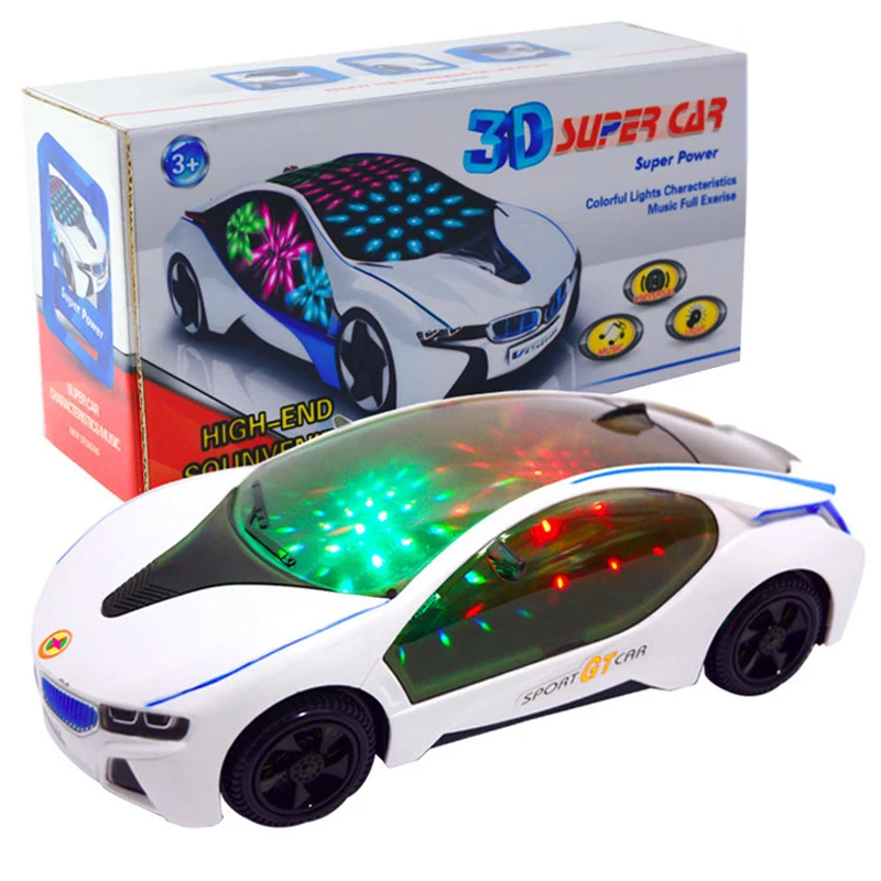 Light Up Toy Car Music Universal Wheel Car Cool Colorful Electrical Vehicle Smart steering Toy Baby Birthday Gift