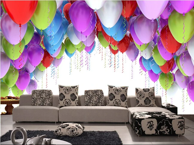 

Custom papel DE parede infantil, mural colorful balloons for children room sofa, the bedroom park wall fabric papel DE parede