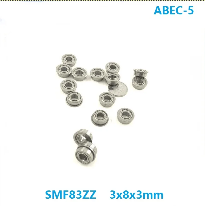 50pcs SMF83ZZ  S MF83ZZ ABEC-5 3x8x3 mm Stainless Steel SUS440C Flange Deep Groove Ball bearing shielded 3*8*3mm MF83 ZZ Z