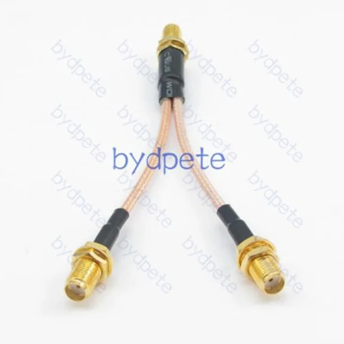 Y type 3 three SMA female jack  branch T RF Pigtail extension cord RG316 20cm Cable 8in 8''