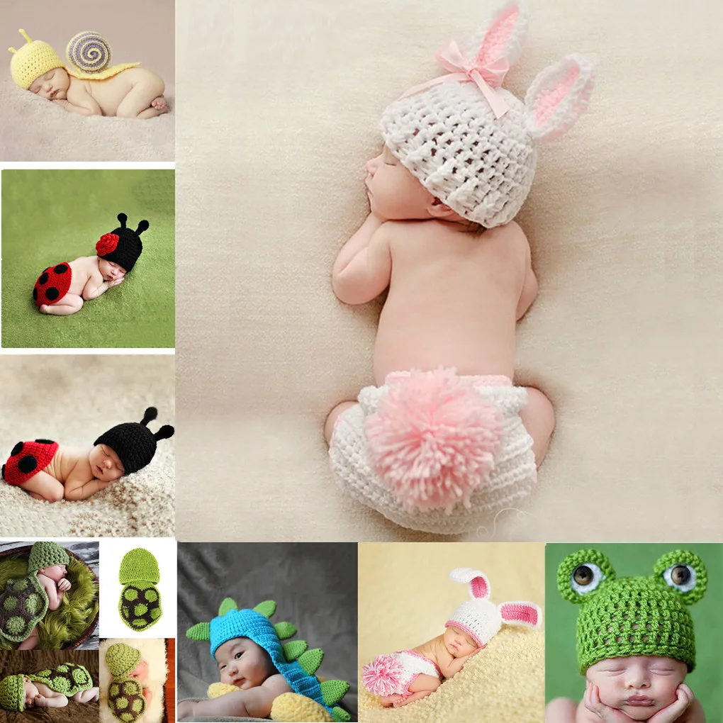 Baby Clothing Cute Crochet Newborn Baby Costume Baby Rabbit Flower Baby photographic clothing Photographing clothes