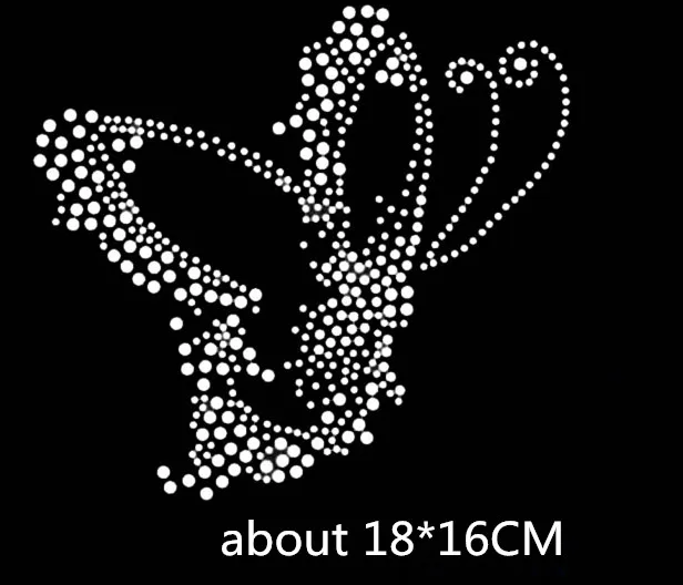 

2pc/lot Butterfly iron on applique patches hot fix rhinestone transfers fixing rhinestones hot fix motif for shirt dress