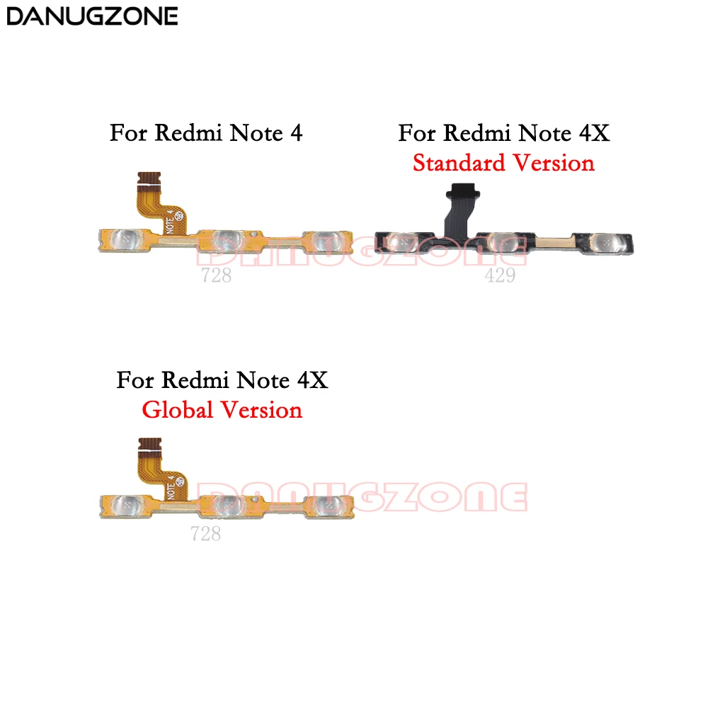 

Power Button On / Off Volume Mute Switch Button Flex Cable For Xiaomi Redmi NOTE 4 4X (Global Version) Standard Version