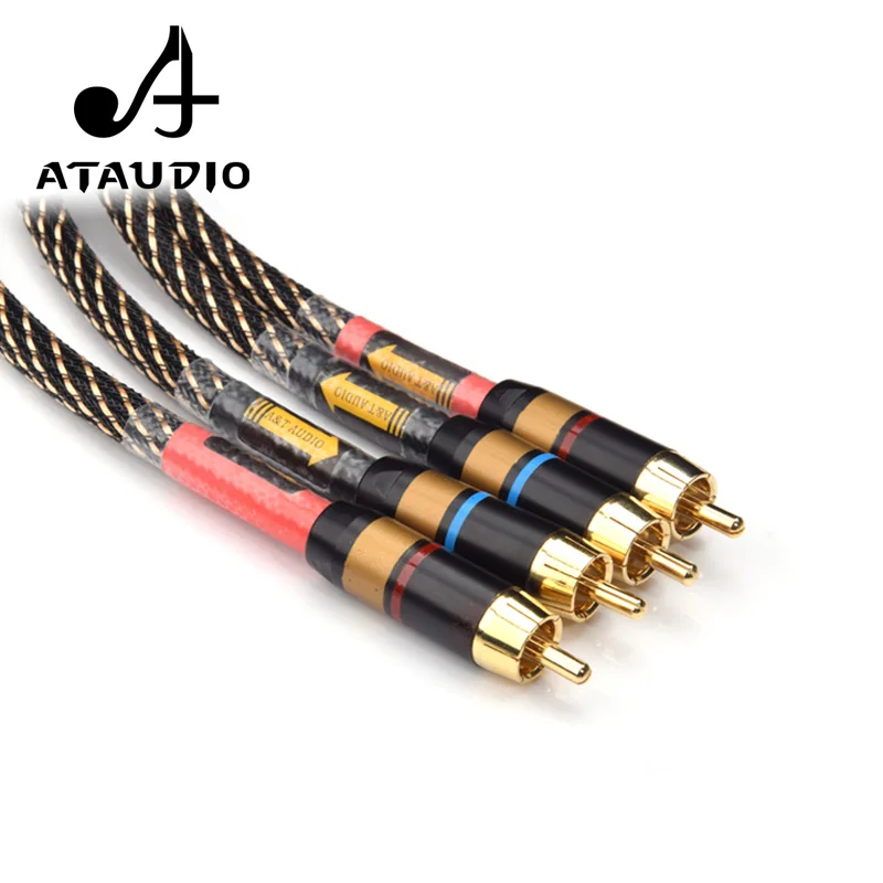 ATAUDIO One Pair Hifi 2rca Cable High Quality DVD Amplifier Multinedia Interconnection Rca Audio Cable