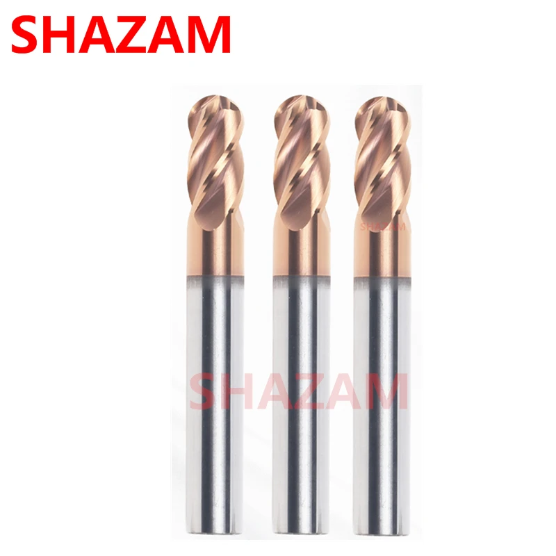 Milling Cutter Hrc58 Ball Nose Alloy 4Flute Blade Tungsten Steel Tools Cnc Maching SHAZAM Wholesale Top Machine Cutter For Steel