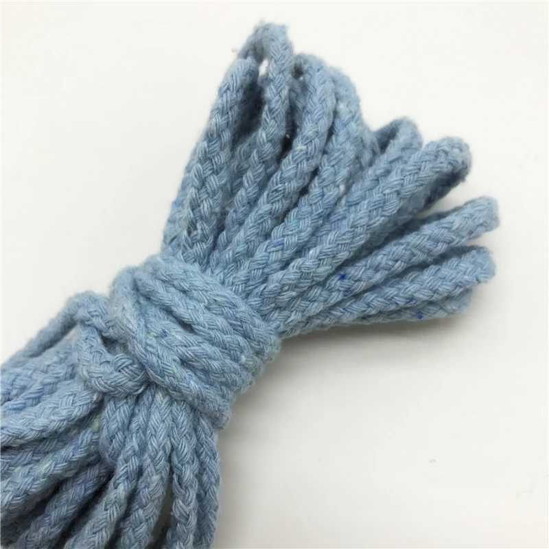 5yards 6mm Cotton Rope Craft Decorative Twisted Cord Rope For Handmade Decoration DIY Lanyard Ficelles Couleurs Thread Cord