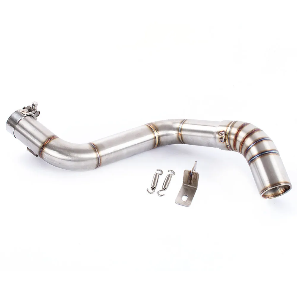 WINTUWAY Motorcycle Exhaust Middle Pipe For KTM DUKE390 2012-2016 Without Exhaust Slip-On Full System Link Pipe B-EP051