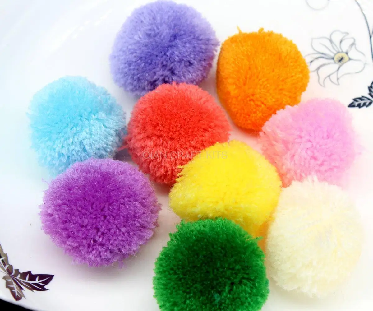 

150pcs big 40mm mix color Pom pom ball pompom yarn pom decor handmade project supply Garland crochet cotton decor 4CM display