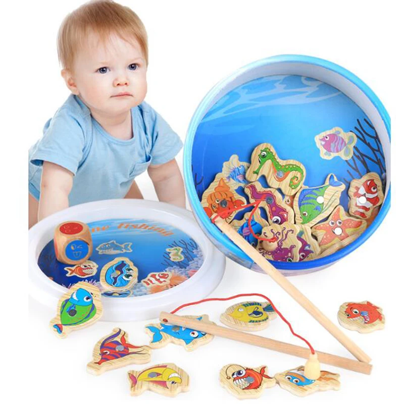 Jeu de pêche magnétique en bois pour bébé, ensemble de jouets de Table éducatifs pour enfant, cadeaux d'anniversaire et de noël, nouvelle collection