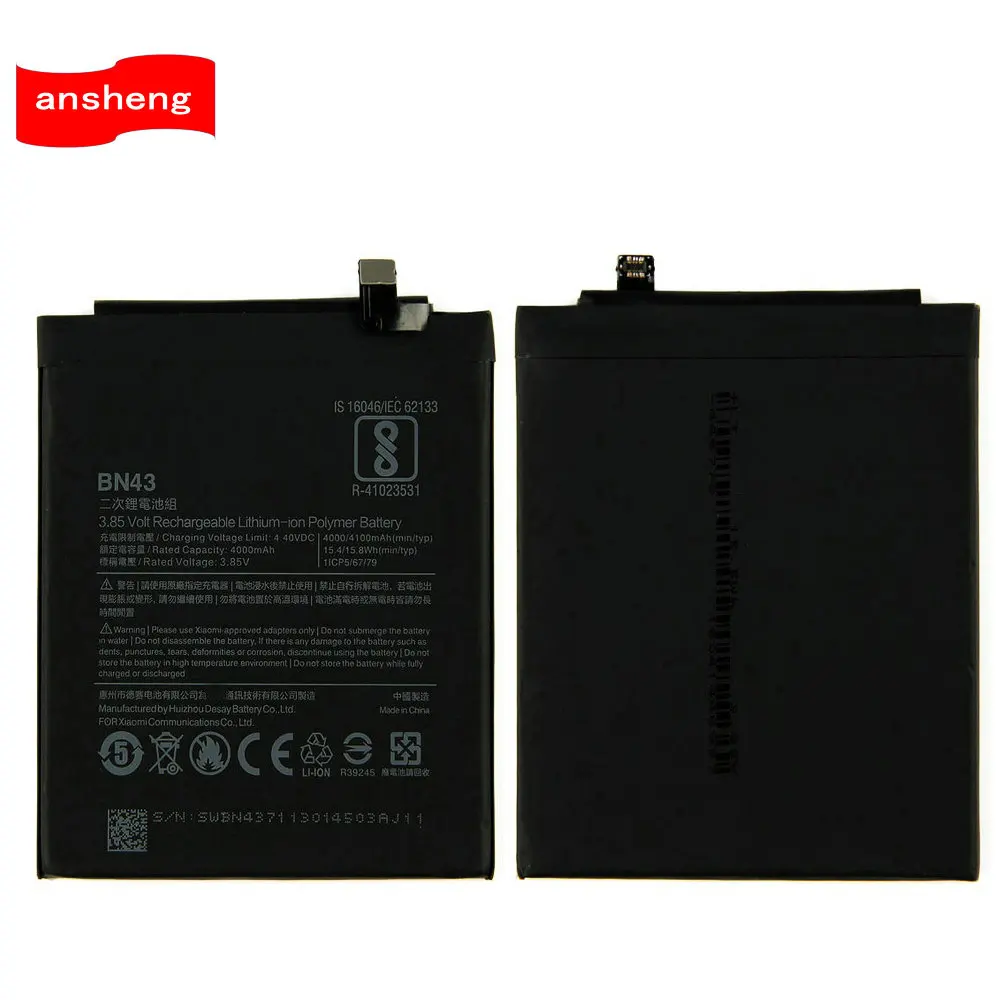 NEW 4000Mah BN43 Battery For Xiaomi Redmi Note 4X Snapdragon 625 / Note 4 global Snapdragon 625 Smartphone