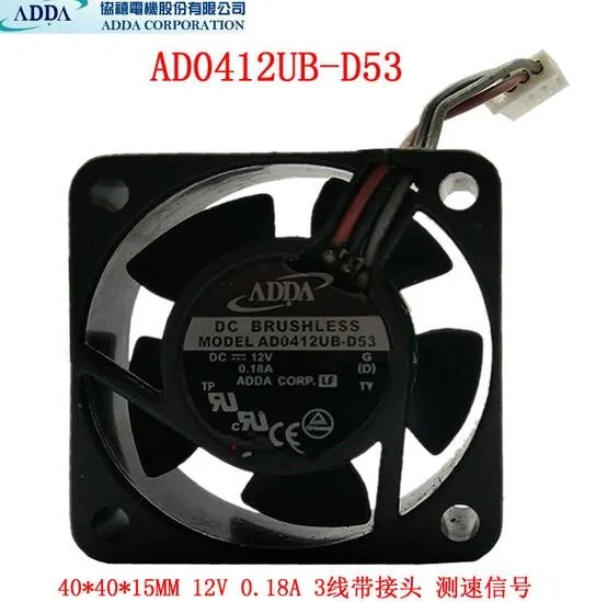 

The original ADDA AD0412UB-D53 4015 12V 0.18A 4CM three line cooling fan