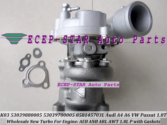 Free Ship K03 005 53039880005 53039700005 Turbo Turbocharger For AUDI A4 B5 A6 C5 For Volkswagen For VW Passat 1.8T 1.8L AEB ARL