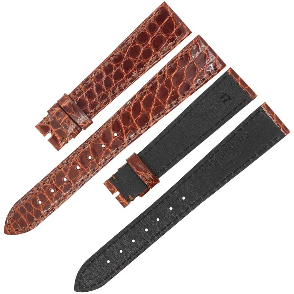 ZLIMSN Top Quality Genuine Crocodile Luxury Round Stripe Crocodile Skin Strap Size Can Be Customized 18mm 19mm 20mm 21mm  22mm