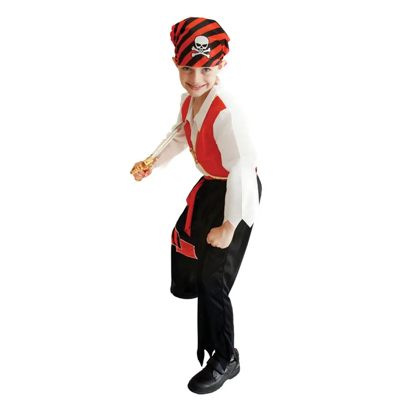 Ahoy Matey Boy's Costume Boys Pirate Captain Costumes for Kids Children Halloween Purim Party Carnival Cosplay