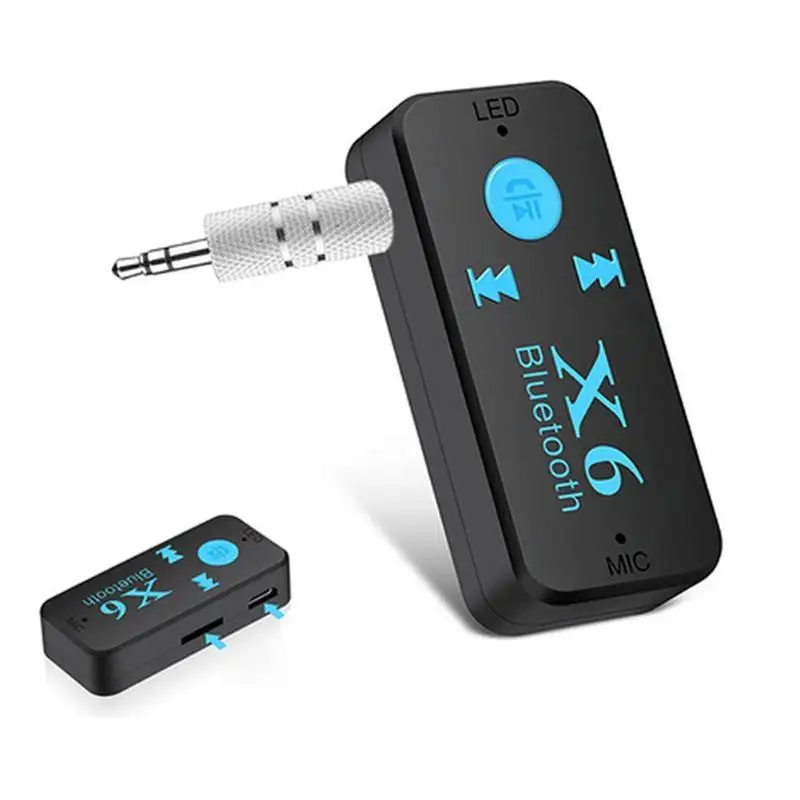 VAORLO-Kit de receptores AUX Bluetooth para coche, adaptador inalámbrico de música con micrófono, A2DP, 3,5mm, Audio estéreo, receptor Bluetooth para teléfonos de coche