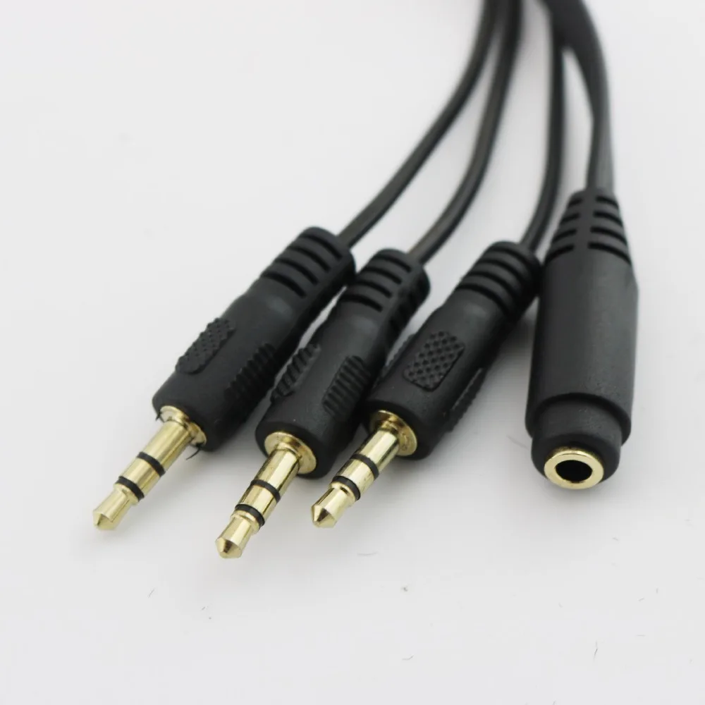 1x Gold Plated 3.5mm TRS Stereo Female 3 Pole Jack to 3x 1/8\