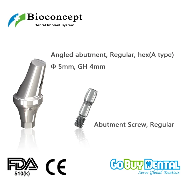 Bioconcept BV Hex Regular angled abutment φ5.0mm,GH 4mm, Angled 17°, type A(333100)