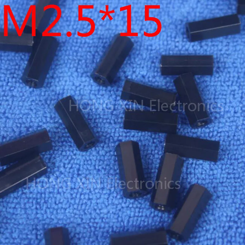 M2.5*15 1pcs Black nylon Standoff Spacer Standard M2.5 Female-Female 15mm Plastic Standoff Kit Repair parts High Quality