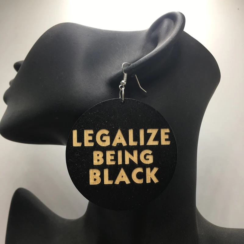 Legalize Being Black Wooden Earrings