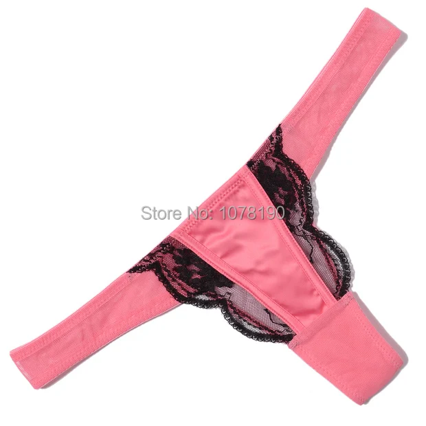 

Hot sale Luxury milk sexy Thong silk like fabric underwear panties