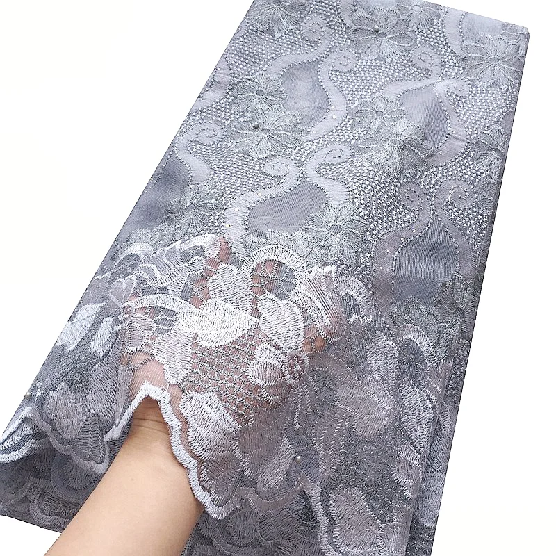 WorthSJLH Latest African Lace Fabric 2024 High Quality Nigerian Lace Fabric 2023 Cord Tulle French Laces Fabrics With Stones