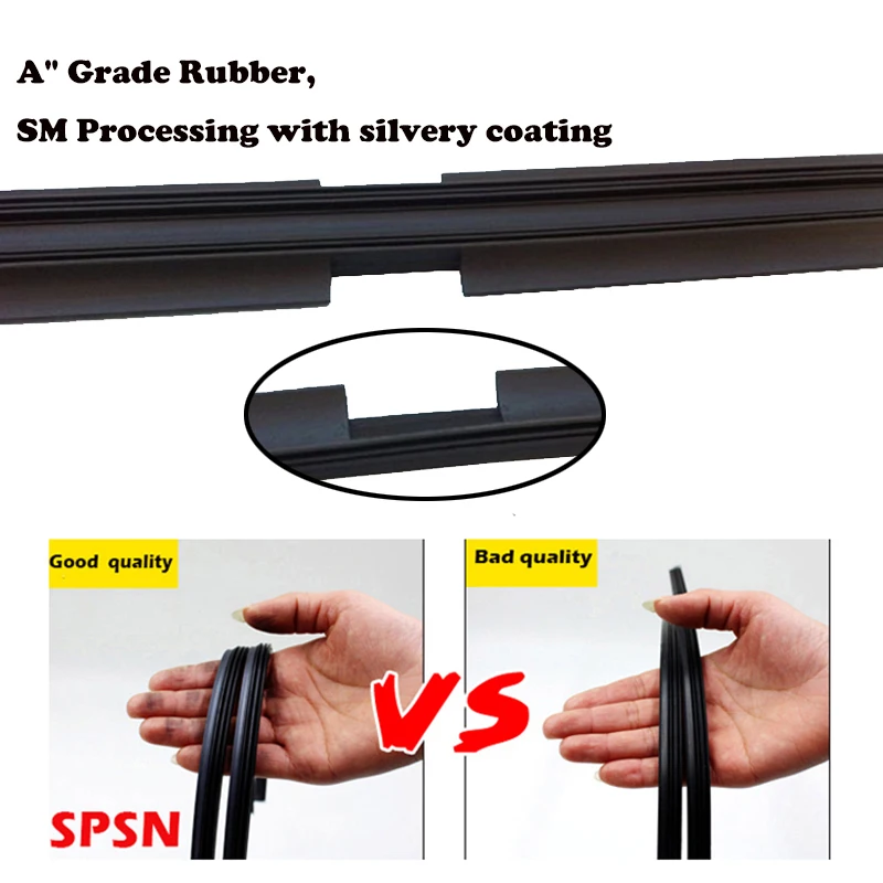 2Pcs/lot AAA-Grade Car Auto Vehicle Soft Rubber Refill For Pinch Tab Bayonet Side Pin Narrow Push Button Wiper Blades 8mm 26\