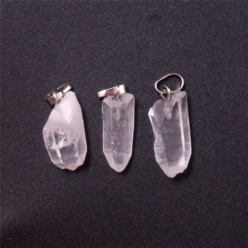 

Druzy 12pcs Natural Clear Quartz Crystal Irregular Shape Pendant Simple Style Fashion Trendy Semi-precious Stones Charm Jewelry